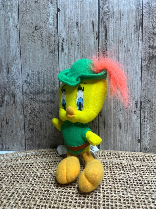 None Other - Vintage Tweety Bird Robin Hood Plush Looney Tunes Warner Bros 8.5” Stuffed Toy